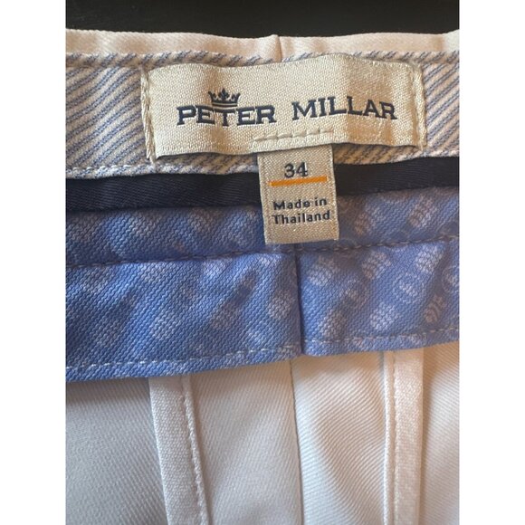 Peter Millar Mens White Golf Shorts Size 34 Polyester - Picture 2 of 6